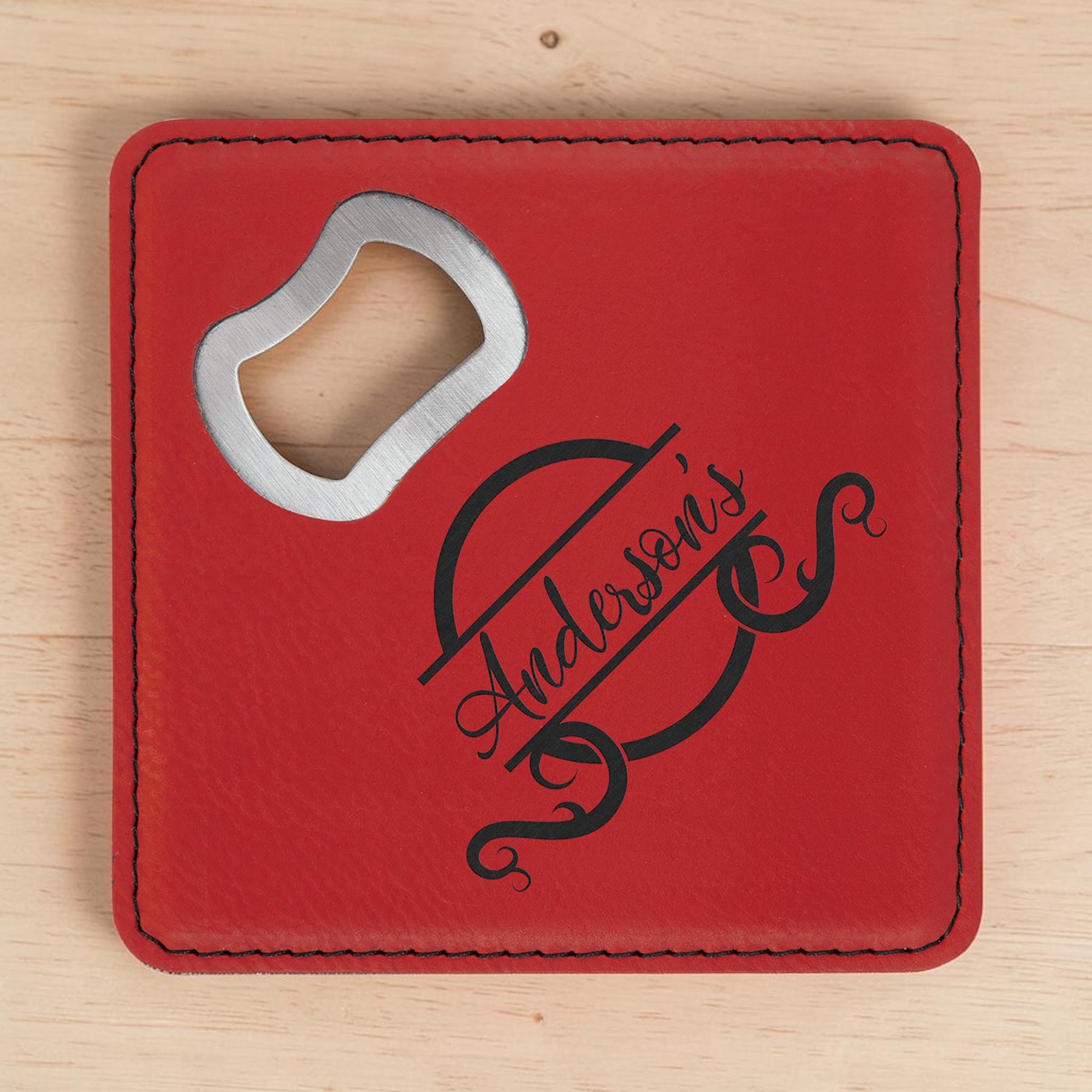 Leatherette Opener Coasters (Set of 4)