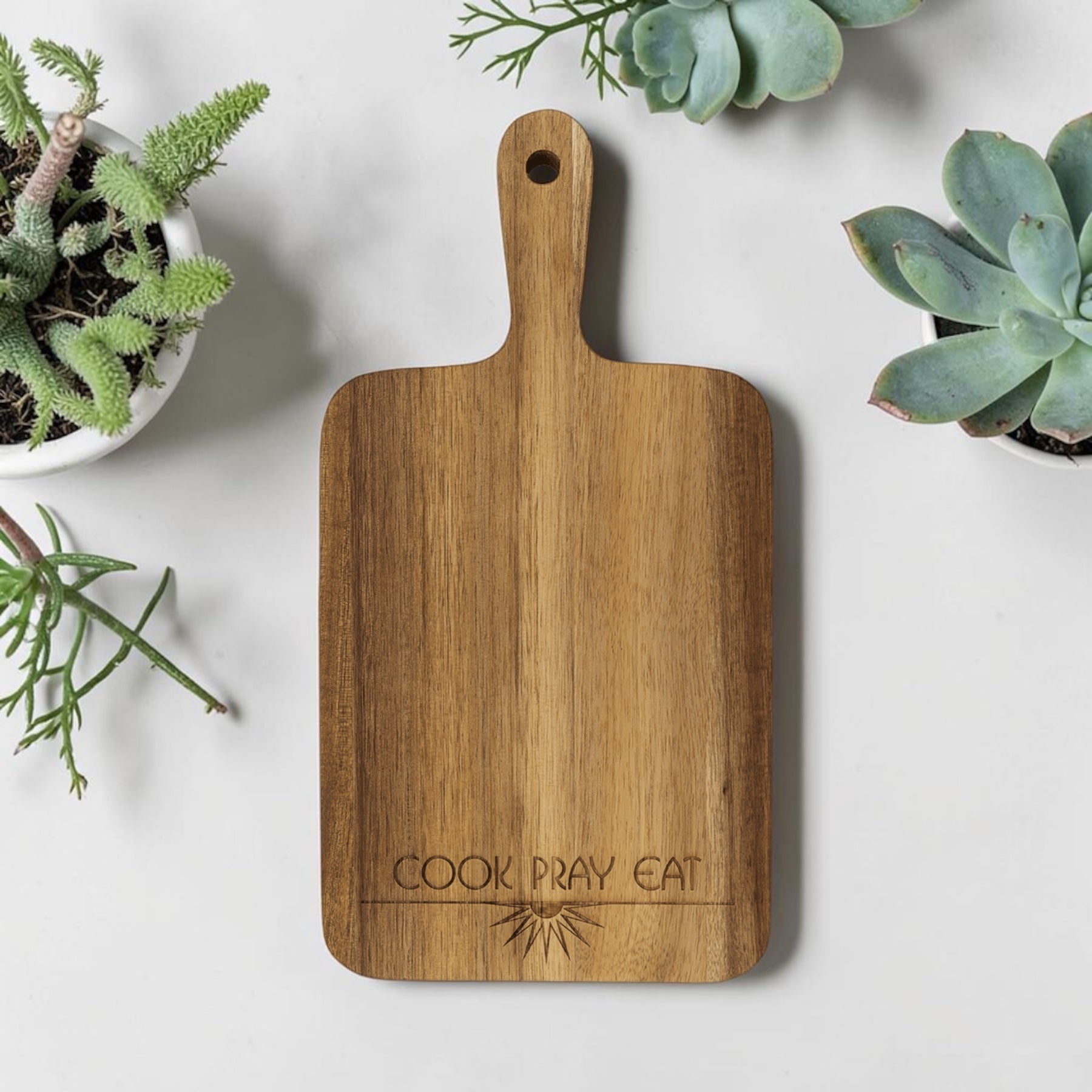 Acacia Paddle Cutting Board 13 1/2”x 7”