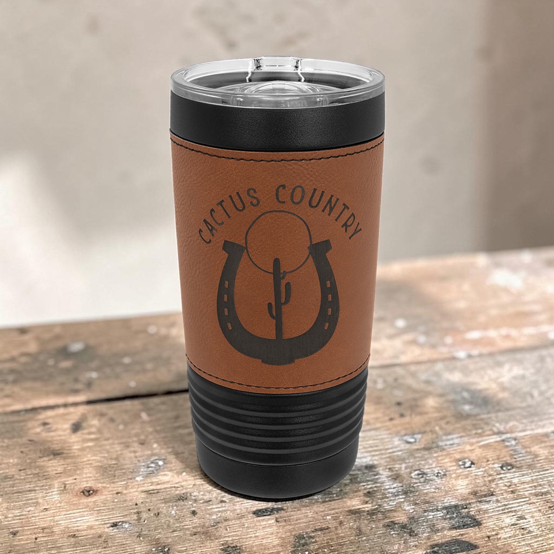 20oz Leatherette Tumbler with Slider Lid