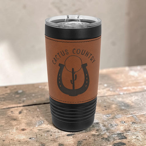 20oz Leatherette Tumbler with Slider Lid