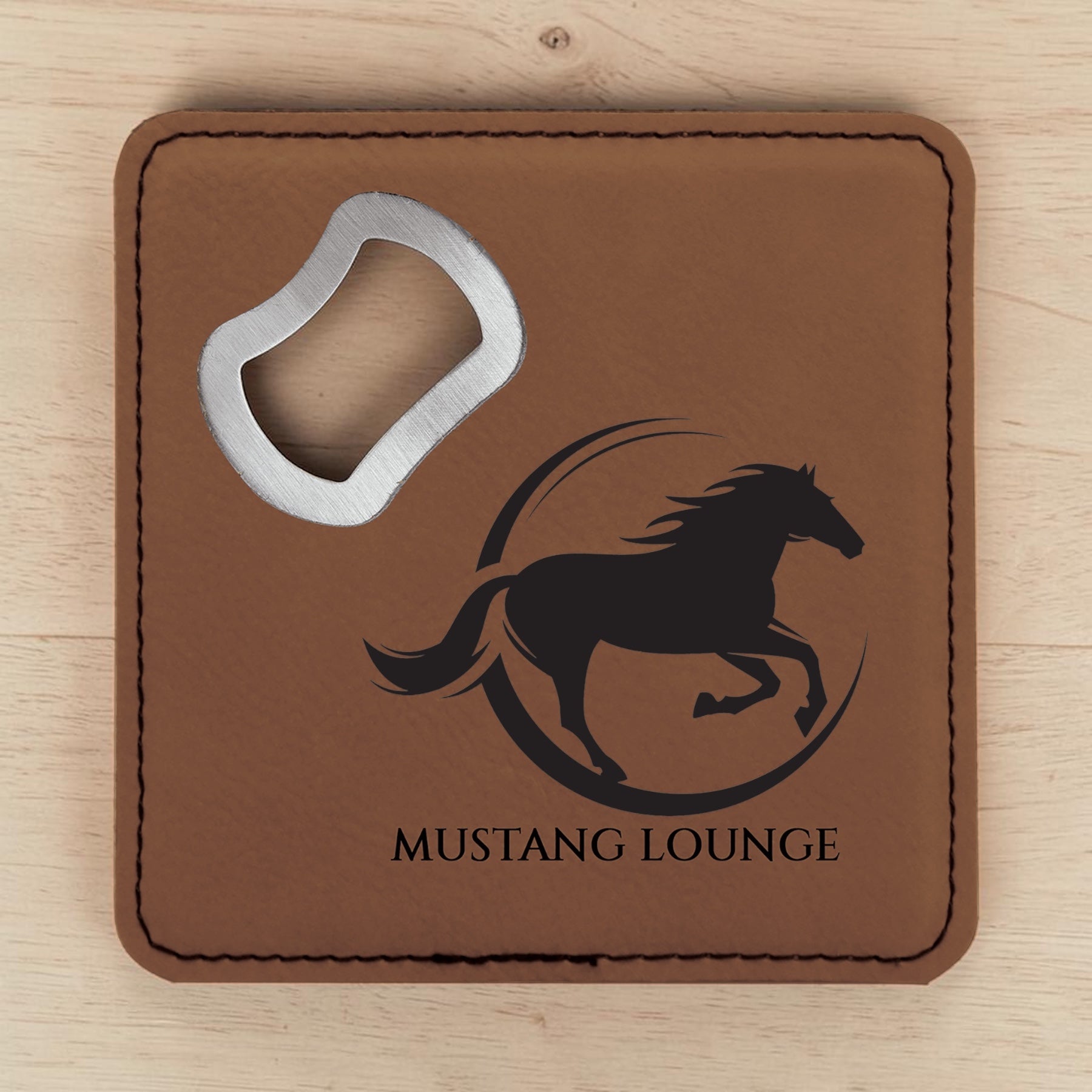 Leatherette Opener Coasters (Set of 4)