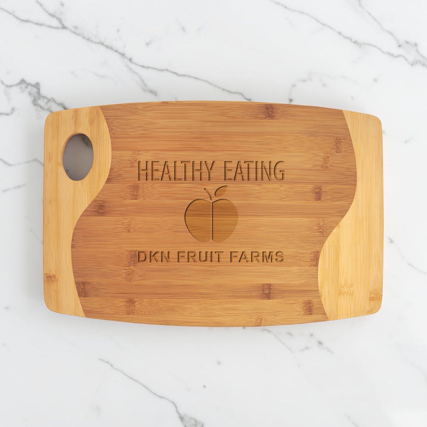 Bamboo 2 Tone Cutting Board with Handle 17 3/4”x11 3/4”