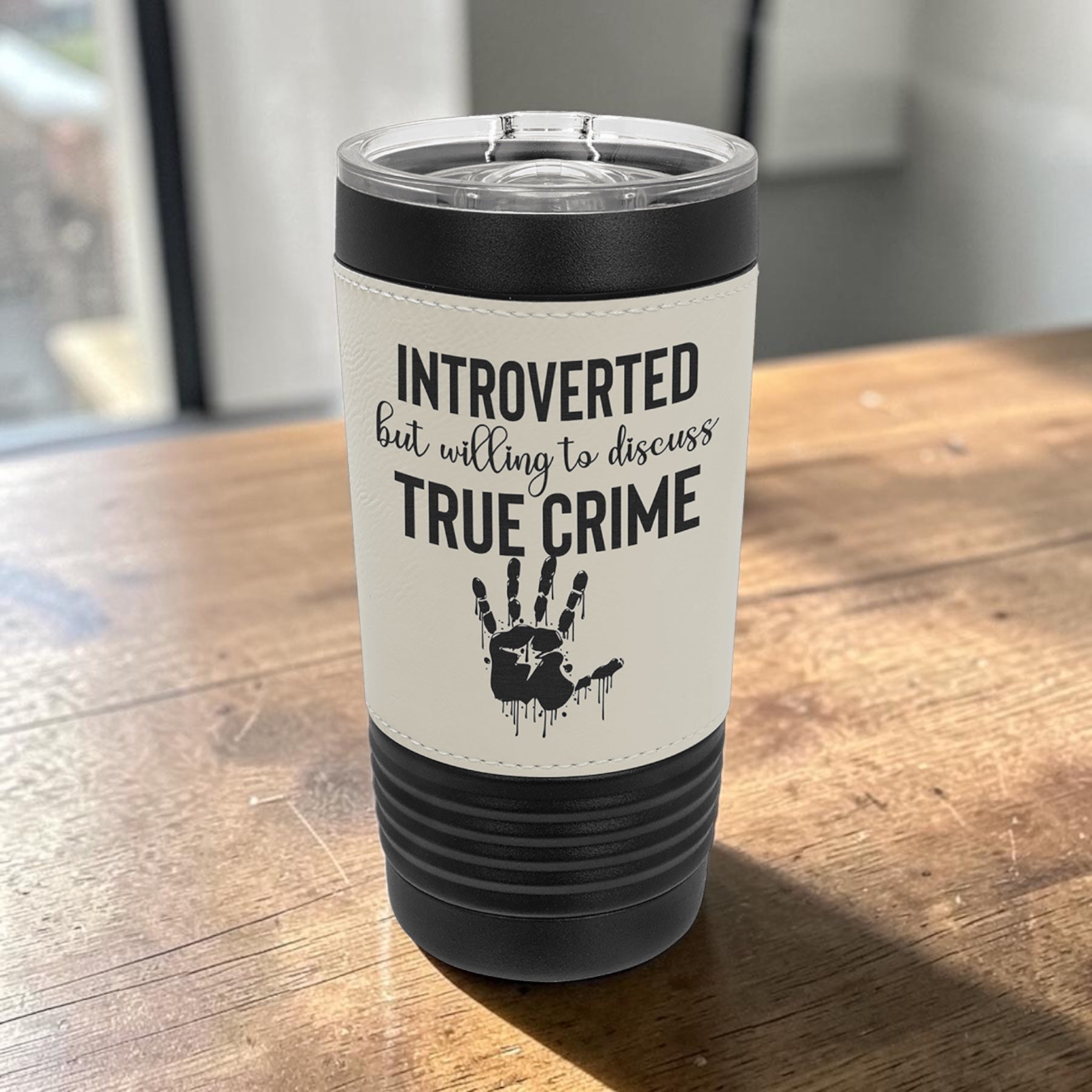 20oz Leatherette Tumbler with Slider Lid