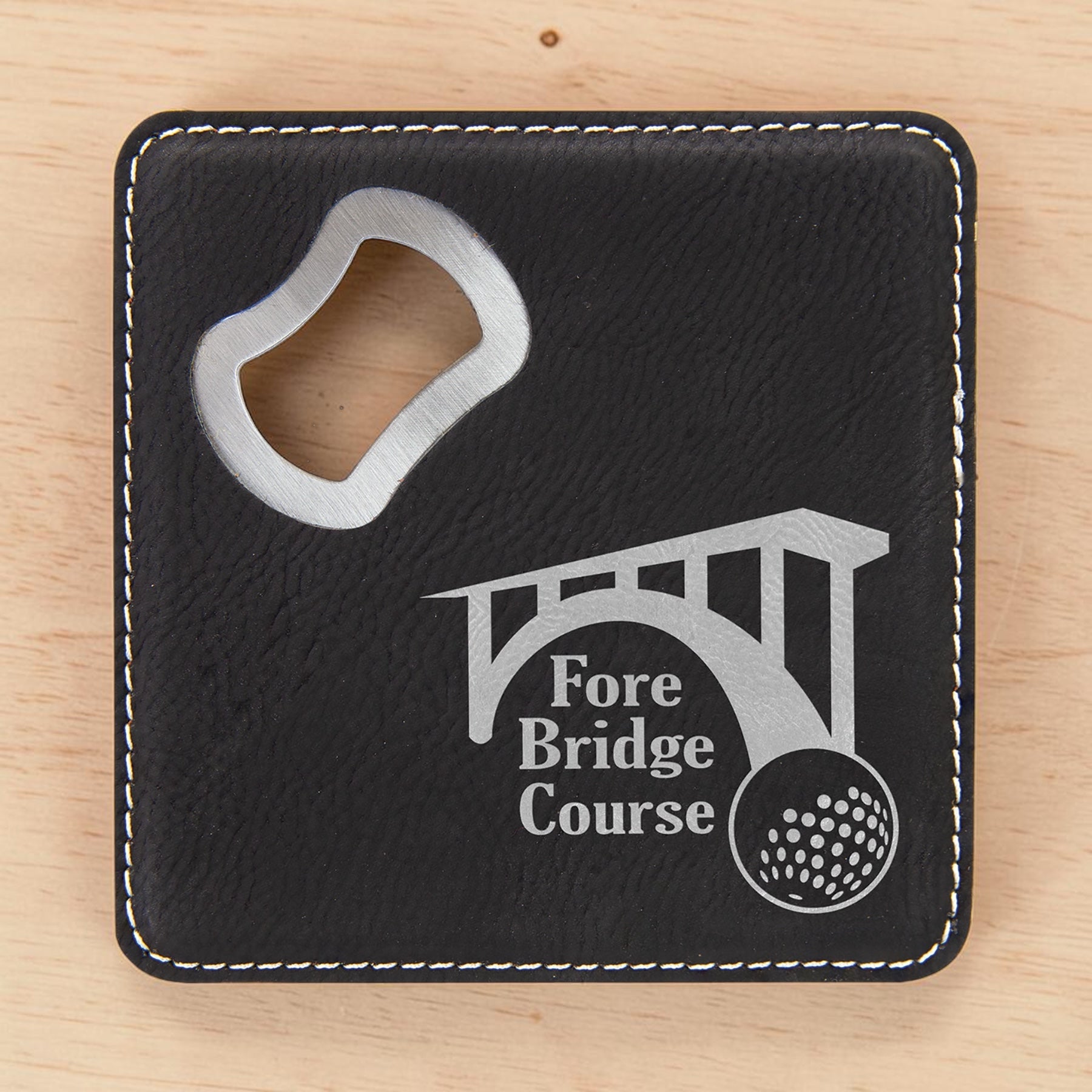 Leatherette Opener Coasters (Set of 4)